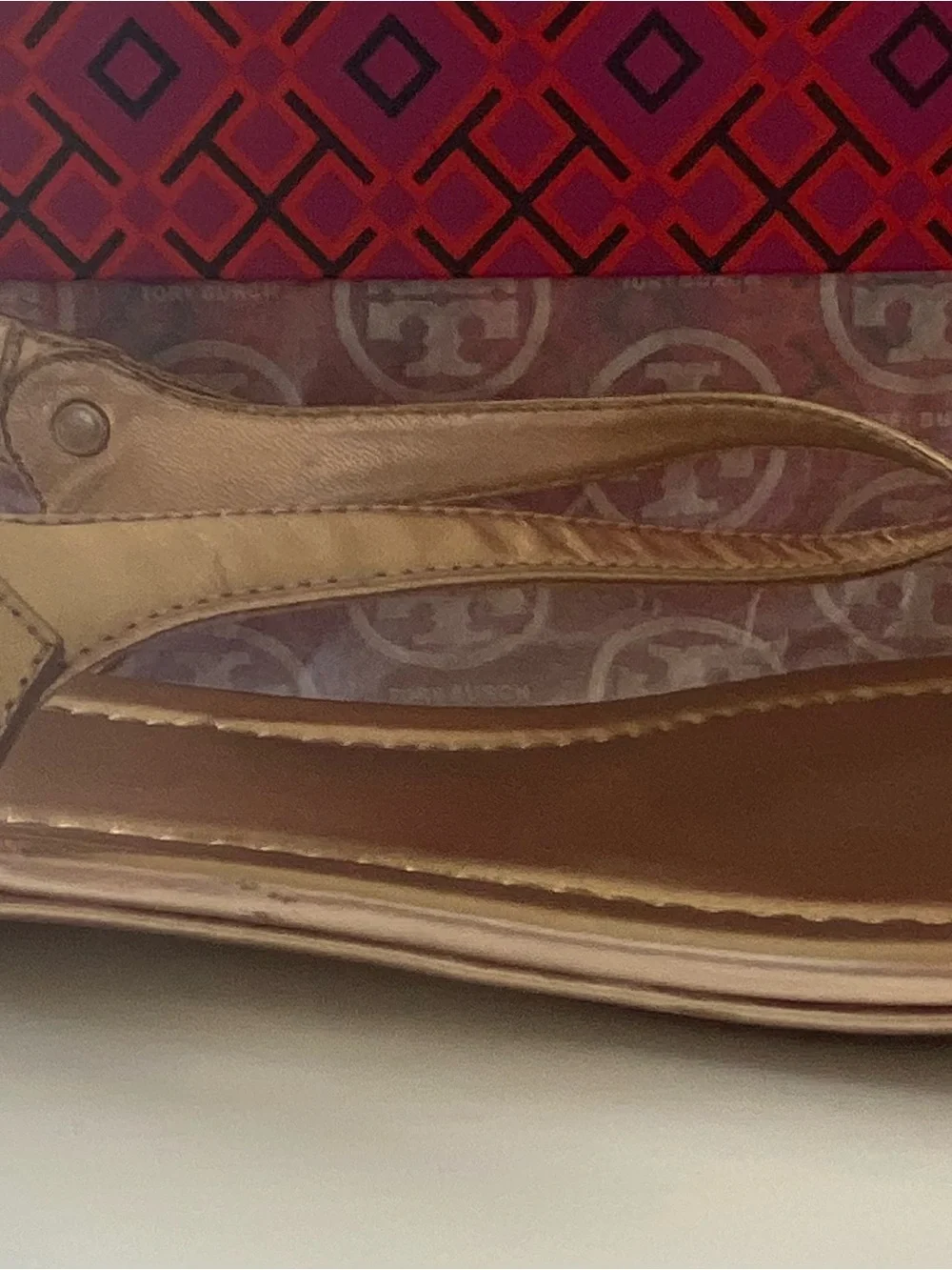 Tory Burch Rose Gold Minnie Sandals